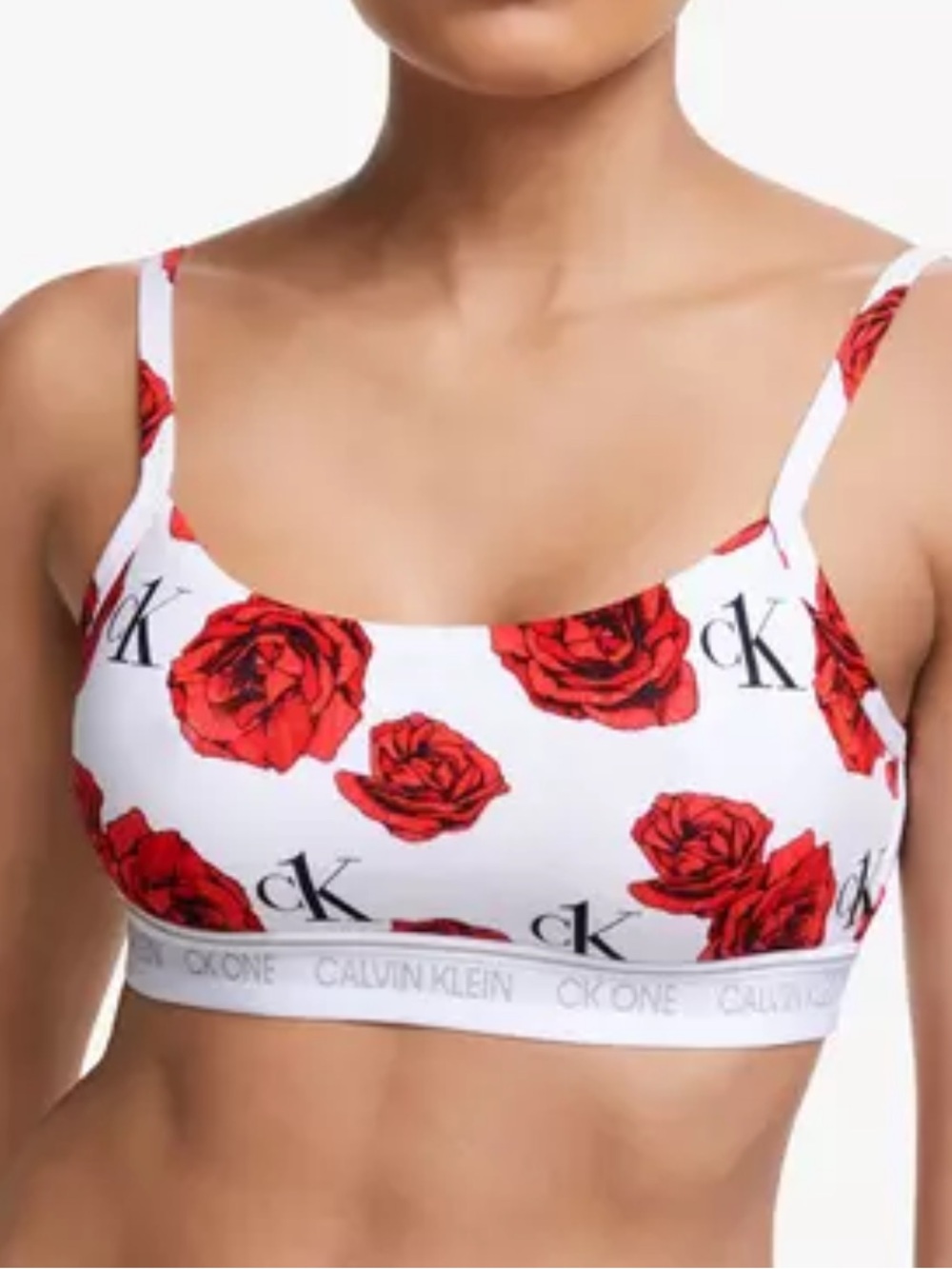 CK One Calvin Klein Rose Print Bralette